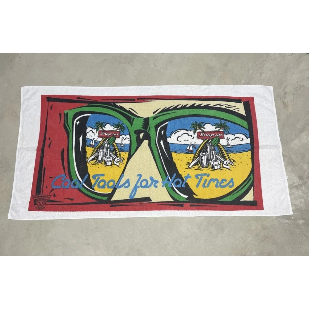 Vintage SNAP ON TOOLS 75th Year Cool Tools For Hot Times Beach Towel 60